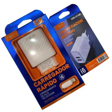Imagem de Carregador Fonte + Cabo Tipo C 3.1A 2 Usb Inova Car-3118C