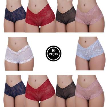 Imagem de Kit 10 Calesson de Renda Calcinha Shortinho - C1 KIT 10 SHORTINHOS CAL