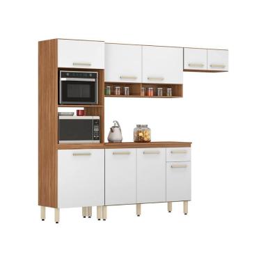 Imagem de Cozinha Compacta Com Balcão 3 Peças Dubai Amêndola Branco