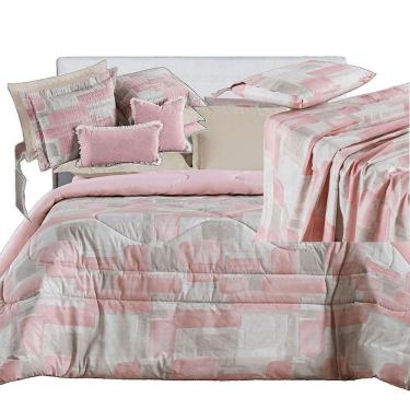 Imagem de Kit Coordenado Edredom, Cobre Leito E Lençol Sensuale Super King Quadri 8 Peças - 80% Algodão, 20% Poliéster