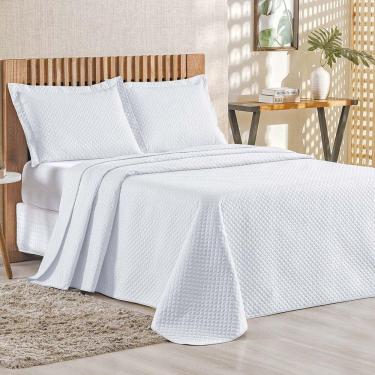 Imagem de Cobre Leito Queen Bouti Mavie Geométrico 180 Fios 3 Peças - Branco