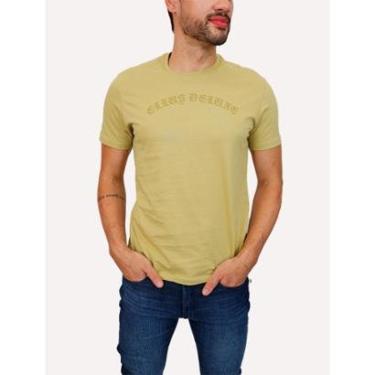 Imagem de Camiseta Ellus Masculina Cotton Fine Deluxe Gothic Classic Mostarda-Masculino