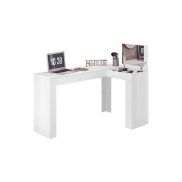 Imagem de Escrivaninha Penteadeira Maquiagem Canto Espelho Moderna Porta Joias C