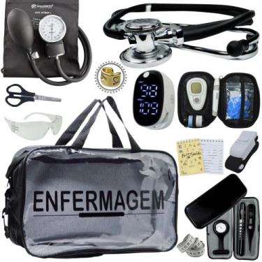 Imagem de Kit Enfermagem Premium Basico - Love Saude, PRETO INCOTERM TRANSPARENT