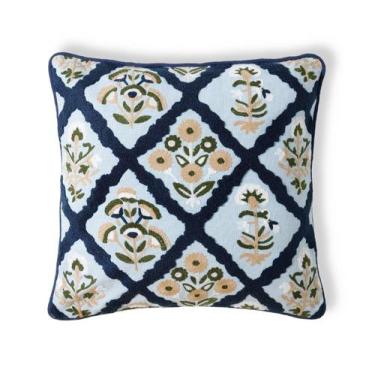 Imagem de Capa de Almofada Bordada Tula Colorida - Westwing Collection, Azul