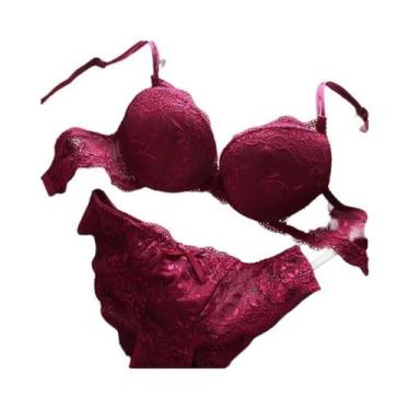 Imagem de Conjunto De Sutiã Sexy De Renda E Algodão Para Mulheres, Sutiã Push up