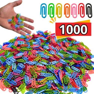 Imagem de 1000 Clips Colorido Prendedor De Papel 25 mm Plástico Kawaii Papelaria