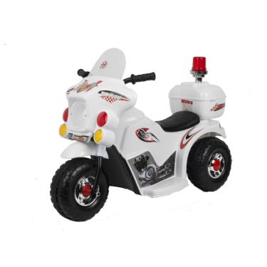 Imagem de Mini Moto Infantil Elétrica De Brinquedo Motinha Policial Para Crianças Zippy Toys Motoquinha Com Sirene E Bau Branco