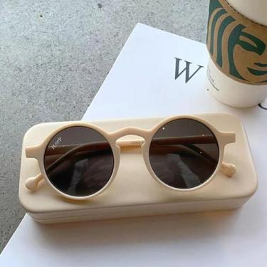 Imagem de Óculos sol redondo unissex - HOOP, Branco, M, ACETATO