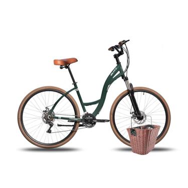 Imagem de KIT Bicicleta Blitz Aro 29 Comodo Aluminio Full Shimano 21v + Cestinha+ Cadeado Unissex-Unissex