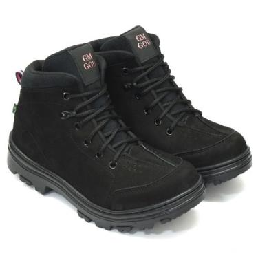Imagem de Bota Coturno GM God Feminino Confort com C.A bico PVC REF02 NOBUCK, Pr