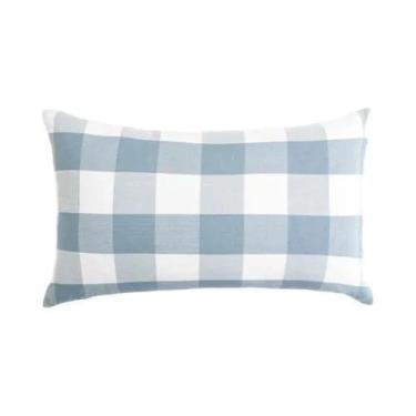 Imagem de Capa De Almofada Azul Claro Xadrez 30x50cm 45x45cm Capa Decorativa Par