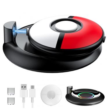 Imagem de Estação de carregamento KUNSLUCK para Pokémon GO Plus + com dock RGB, conector magnético USB-C e capa de silicone
