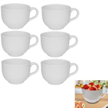 Imagem de 6 Potes Caneca Sopa Jumbo Branca Em Melamina 735ml - Best