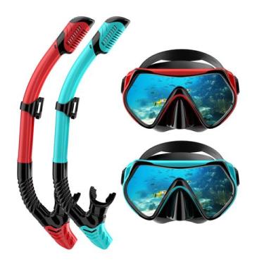 Imagem de Equipo de Snorkel Qheng con Tubo Seco y Máscara para Buceo para Adulto