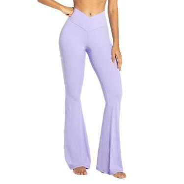 Imagem de Calças de ioga Sunzel Flare Crossover Lavender Small