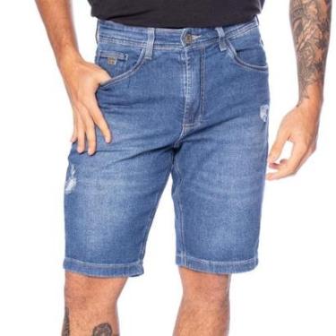 Imagem de Bermuda Jeans Masculina Max Denim Puídos Azul-Masculino