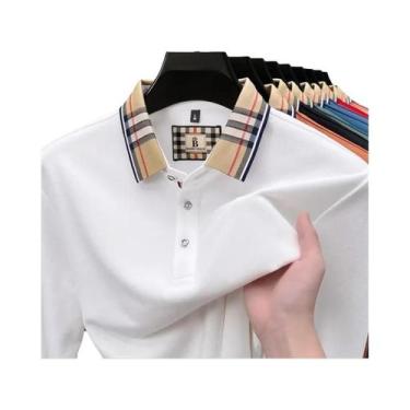 Imagem de Camisa Polo Masculina De Luxo Com Manga Longa, Confortável E Casual, E