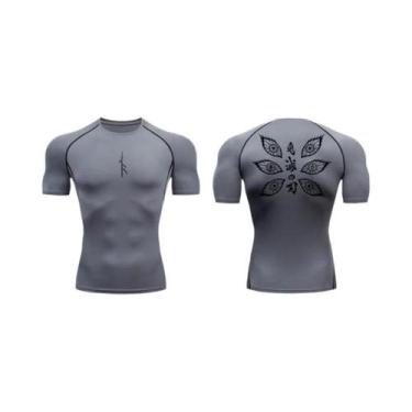 Imagem de Camiseta De Compressão Masculina Com Estampa Gráfica De Secagem Rápida