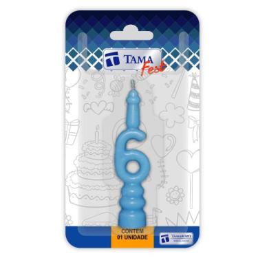 Imagem de Vela De Aniversário Números Azul Com 10 Un. - TAMAROZZI EMBALAGENS