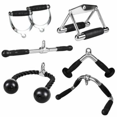 Imagem de Kit 6 Puxadores Ahead Sports Profissional Crossover Pulley Emborrachad