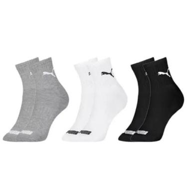 Imagem de Kit 3 Pares Meias Puma Cano Médio Adulto Algodão Original, 44/46, Sort