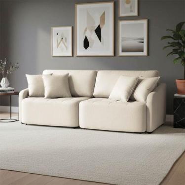 Imagem de Sofá 4 Lugares Retrátil Reclinável 240cm Breno Linho K01 - D Rossi - D