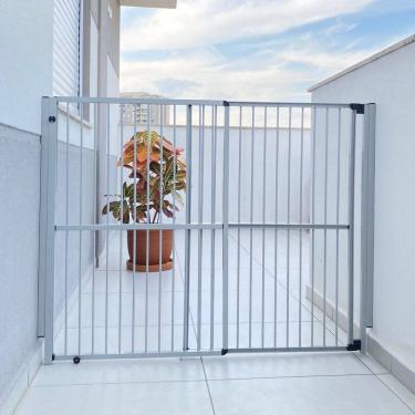Imagem de Portão de segurança - Alumínio - 100 cm x 083 a 150 cm - Cinza