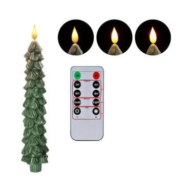 Imagem de Velas De Árvore De Natal Com Pó Dourado, Decorações Para Casa, Mesa E 