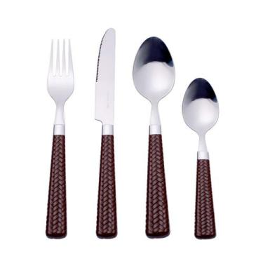 Imagem de Faqueiro Wicker Inox cabo plastico cor marrom 24 pecas -Dynasty, 3 mes