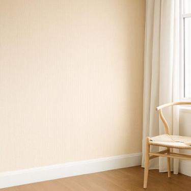 Imagem de Papel De Parede Vinilico Linho Natural Bege Rolo 0,53x10m Vinil PVC - 