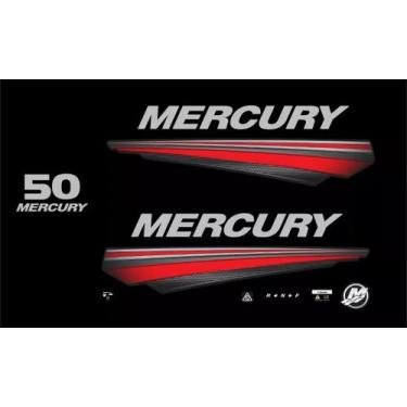 Imagem de Kit Adesivos Compatível Motor Mercury 50HP Novo - SPTS