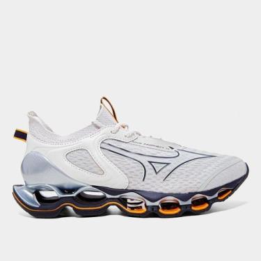 Imagem de Tênis Mizuno Wave Prophecy 14, Branco, Prata, 34