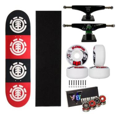 Imagem de Skate Element Montado 8.0 Roda Moska Everlong Truck 139mm, Preto, Únic