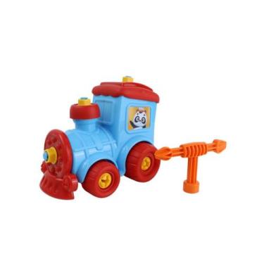 Imagem de Brinquedo Trenzinho Monta E Desmonta Infantil Educativo Azul - Lua De 