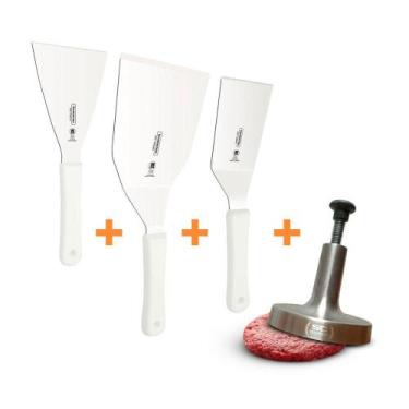 Imagem de Conjunto de Espátulas Profissionais + Modelador de Hambúrguer 14cm - T