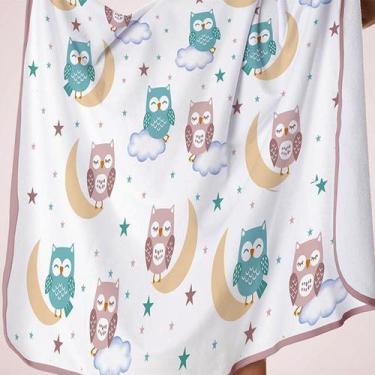 Imagem de Toalha Baby C/ Capuz Tecebem Estampada Kinder Isa Branco