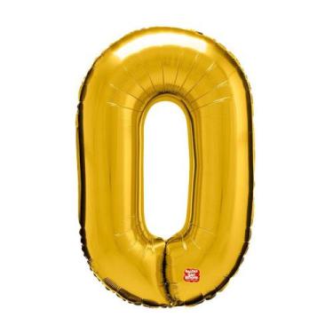 Imagem de Balão Metalizado Números 28" 70cm - Dourado - 01 unidade - Balões São 