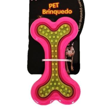 Imagem de Brinquedo Mordedor Pet Cachorro Osso nylon Bicolor - Bom Amigo, Pink/V