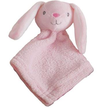 Imagem de Naninha para Meninas Coral Fleece 100% Poliéster 27x27cm Rosa Coelho -