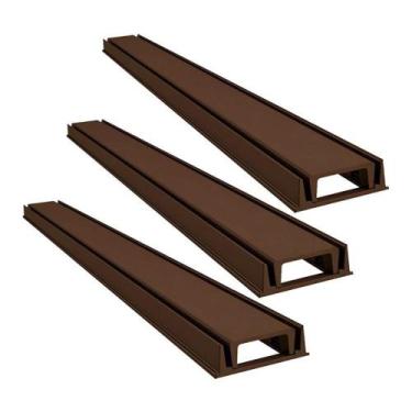 Imagem de Kit 3 Grelha Linear Invisivel 3257X3GDA com Caixilho Marrom para Drena