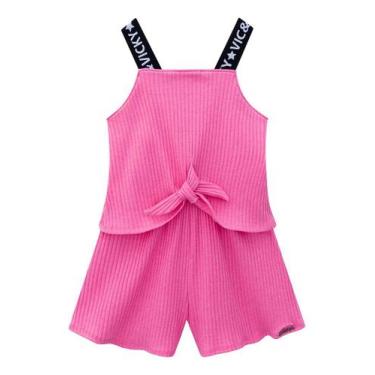 Imagem de Macacaquinho Infantil Feminino Vic&Vicky 48316, Rosa chiclete, 18
