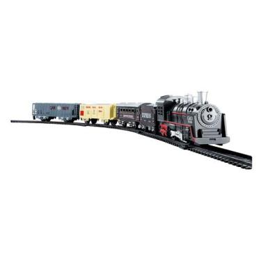 Imagem de Ferrorama Trem A Pilhas Locomotiva Pista Som E Luz Dm Toys