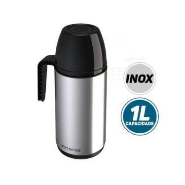 Imagem de Garrafa Térmica Roma Inox Unitermi 1 Litro para Café Chá e Bebidas com