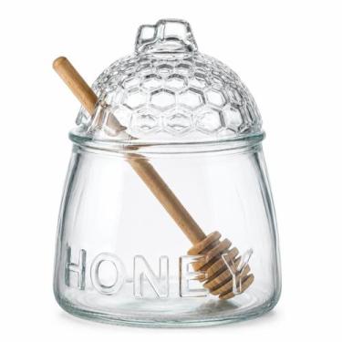 Imagem de Pote Vidro Para Mel Meleira Honey Com Pegador De Madeira 500ml - Ingá 