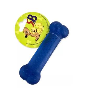 Imagem de Brinquedo Pet Osso Massageador Cristal Pequeno Para Cães - RB Pet, Azu