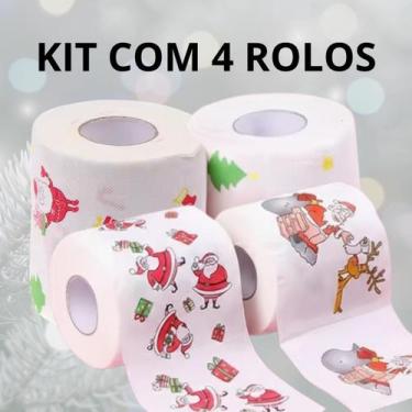 Imagem de Kit Com 4 Papel Higiênico Especial Natalino 20m Sortido - Nala