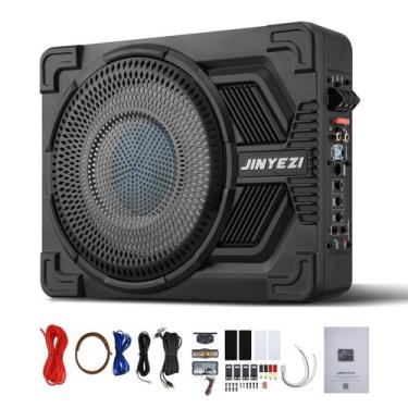 Imagem de Subwoofer JinYeZi 10" 280W RMS com amplificador Classe D sob o banco
