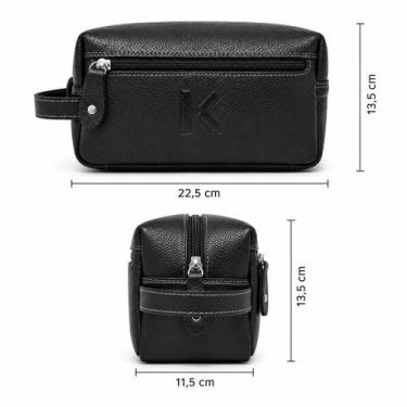 Imagem de Necessaire Masculina Couro Legítimo Porta Objetos Pessoal Premium - Ka