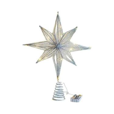 Imagem de Enfeite De Árvore De Natal LED Em Forma De Estrela Com Luzes De Cordão